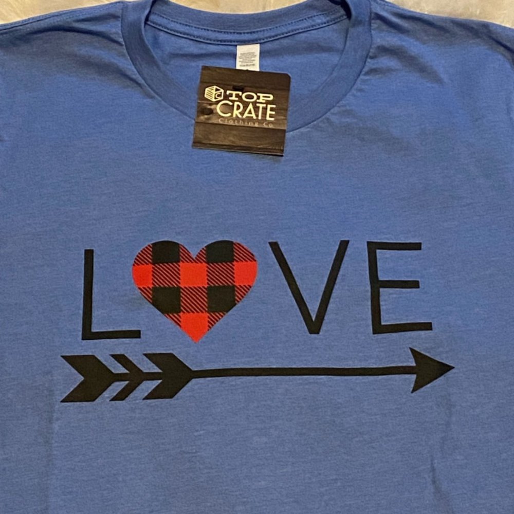 Valentine Graphic Shirt- LOVE with Arrow Size Medium